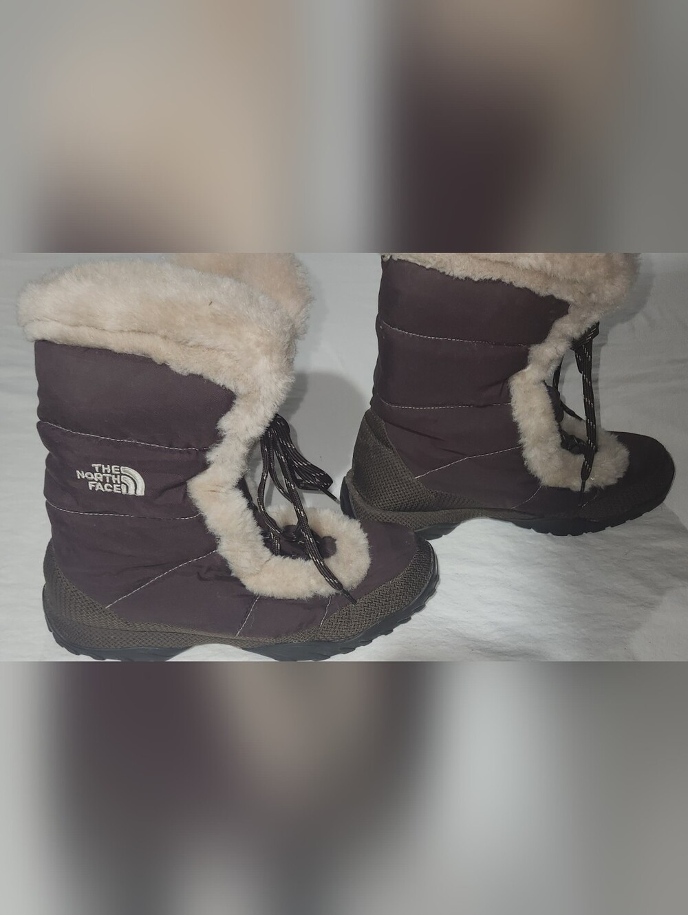 The North Face Goose Down Women's Faux Fur Brown Winter Boots Size 9